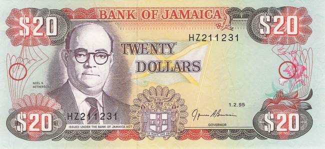 Jamaika 20 Dollar 1994 p72e